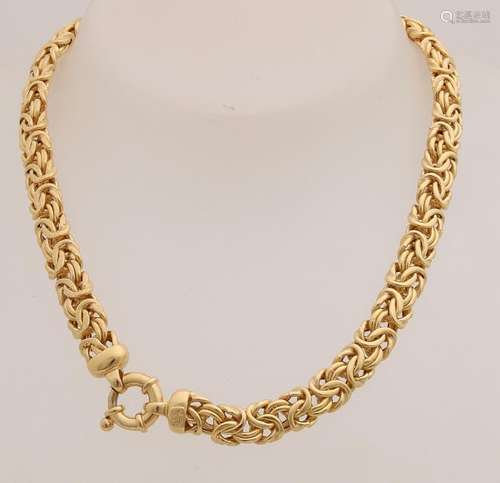 Gold on silver oval royal necklace, 925/000, with large