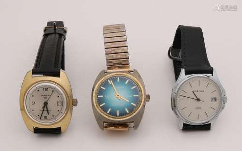 Lot with three mechanical watches, an Ancre watch