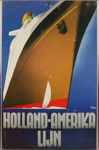 Old Holland-America poster / poster line. By Ten Broek.