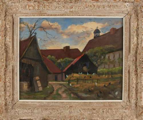 AG Hulshoff Pol. 1883 - 1957. Farm at church with