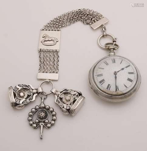 Antique silver watch with snek, Lenham, London 1833,