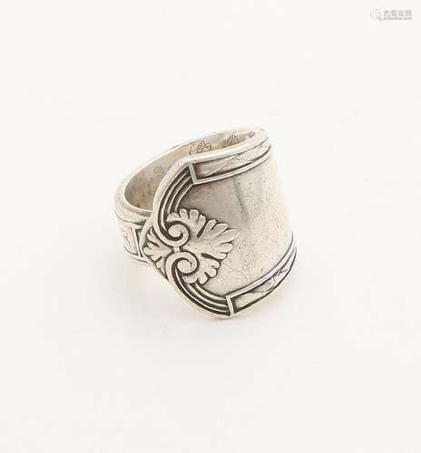 Silver ring, 800/000, made from the handle of cutlery.