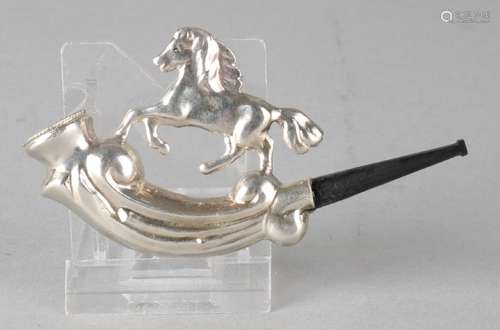 Silver bridegroom pipe, 835/000, with horse. various