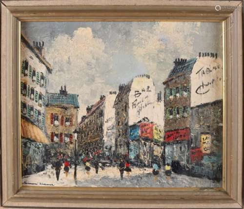 S. Kramer. 1940 - 2015. Cityscape Paris. Oil paint on