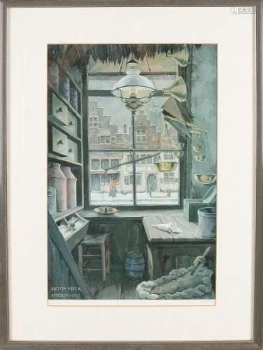 Anton Pieck. No. 21/250. 1895 - 1972. Grocery interior