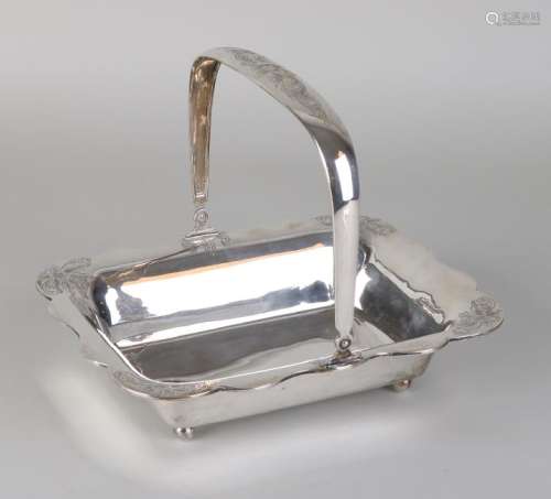 Beautiful silver bowl, 835/000. rectangularly contoured