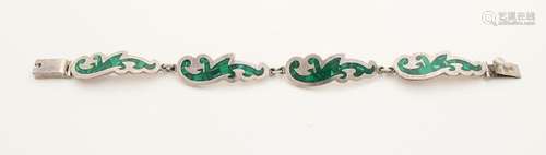 Silver bracelet, 925/000, with 4 links in the floral