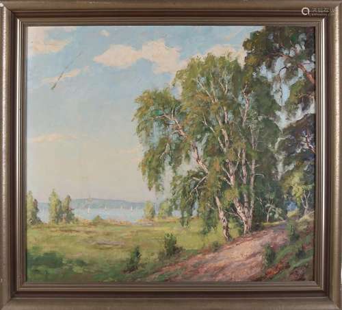 M. Zschuckelt. German School. Landscape with lake and