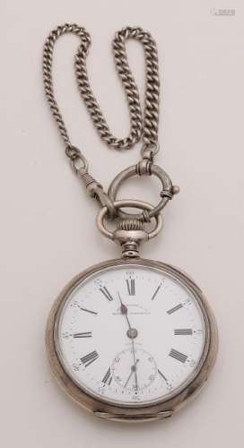 Silver pocket watch, 900/000, Van Arcen & Co, Batavia