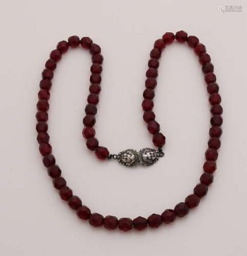 Necklace of faceted garnet imitation with a nice silver