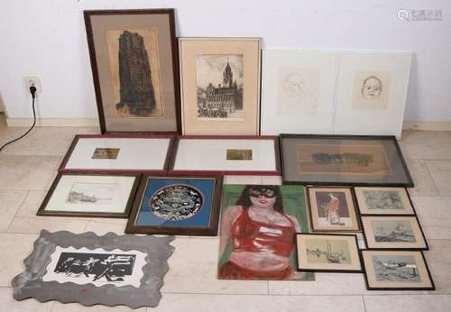 Lot with sixteen works. Germany. Among others: Oil