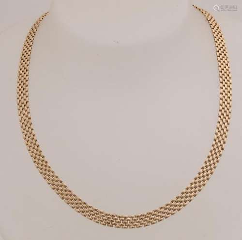 Yellow gold Pantera necklace, 585/000, 5-row links with