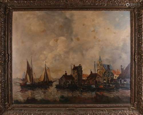 Ant Morel. Circa 1900. Harbor view. Restoration places.