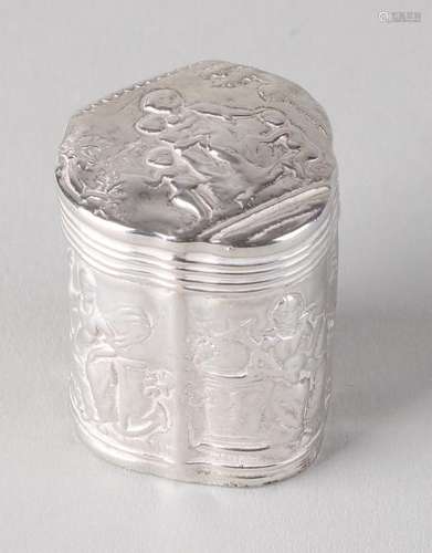 Silver lodger box, 833/000, heart-shaped model with