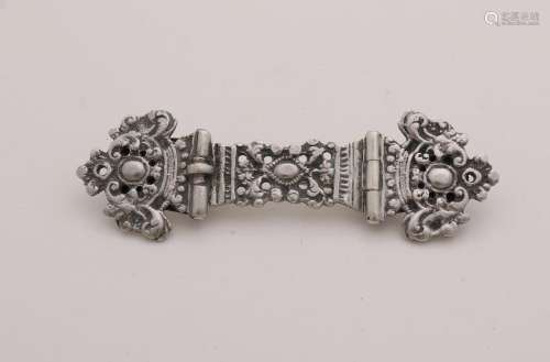 Silver brooch made of antique bible lock, 18th century,