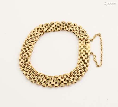 Gold bracelet, 750/000, with pantera link. Equipped
