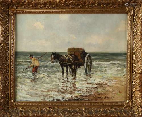 Eckhardt. 1930. Shell fisherman with horse cart. Oil
