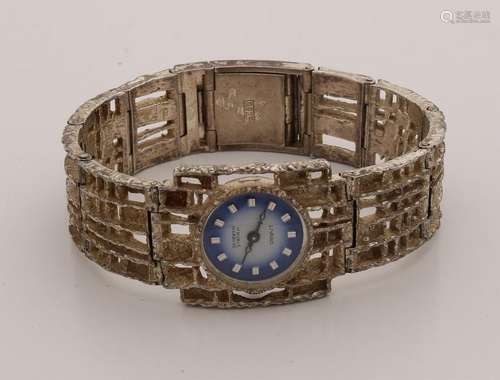 Silver watch, 925/000, mechanical, with square openwork