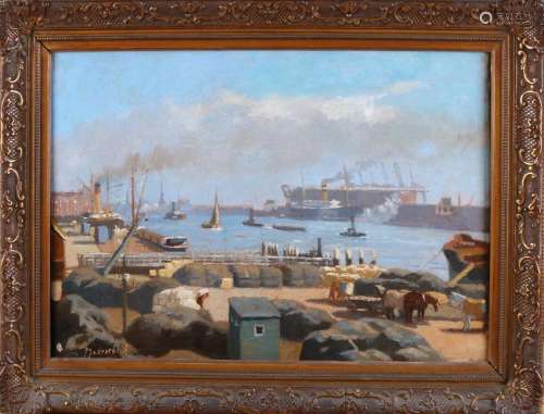 GJ van Overbeek. 1882 - 1947. Summer harbor view