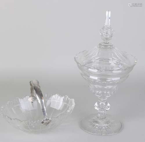 Crystal candy jar, beautifully shaped with almond