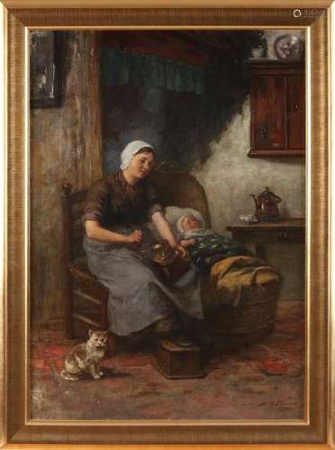 MW Liernur? 1833 - 1901. 19th Century peasant interior