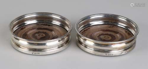 Set with two bottle boxes with silver edge, 925/000,