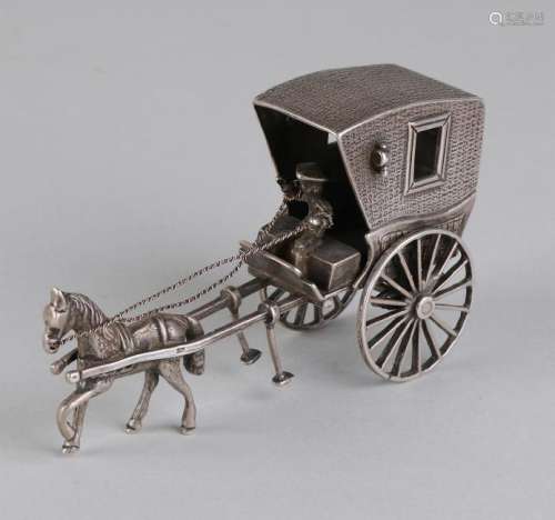 Silver miniature in the form of a coach, 835/000, with