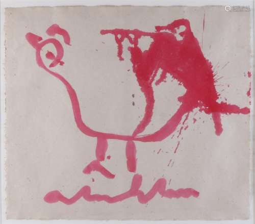 Anton Heyboer. 1924 - 2005. Pink spatter chicken.