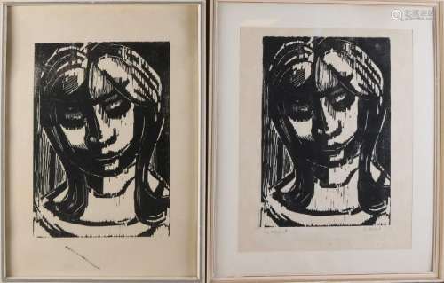Edith Reichert. 1924 - 2013. Two times girls portrait.