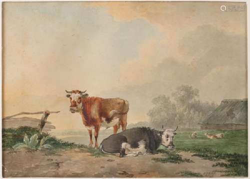 Monogram JPK de J. 1856. Dutch school. Landscape with