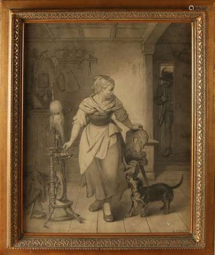 Signed J. Melcher. 1878. Southern German interior with