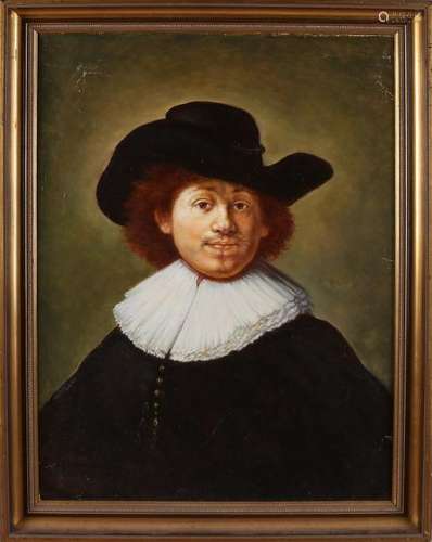 Unsigned. 20th century. Portrait young Rembrandt van