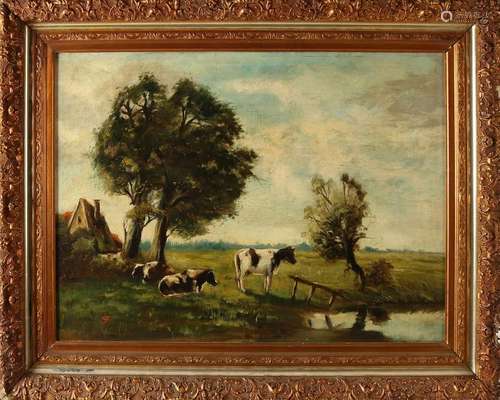 Monogram FB Circa 1900. Hague School. Landscape with