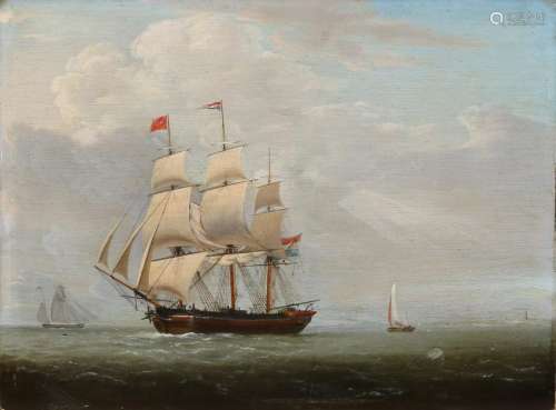 Casparus Morel. 1798 - 1861. Seascape with Dutch ships.