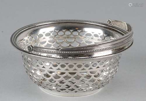 Silver tangle basket, 833/000, round model cut open