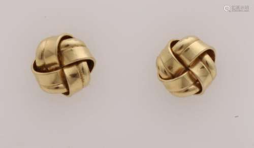 Yellow gold earrings, 585/000, in the shape of a