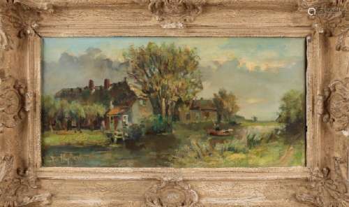 Jan J. van der Stap. 1874 - 1940. Dutch landscape with