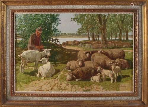 J. Strahn. German School. 1904 - 1997. Sheep shepherd