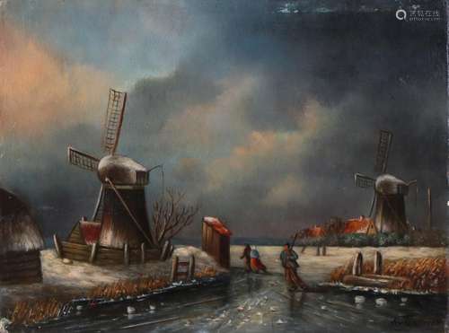 H. van Tankeren. 20th century. Dutch winter face with