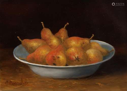 C. Cornelisz. 21st century. Bowl with pears. Oil paint