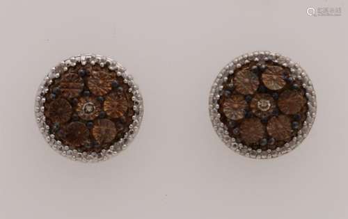 Beautiful round silver earrings, 925/000, with