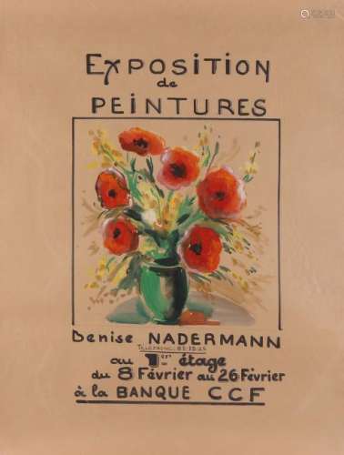 French watercolor. Paintings exhibition Denise