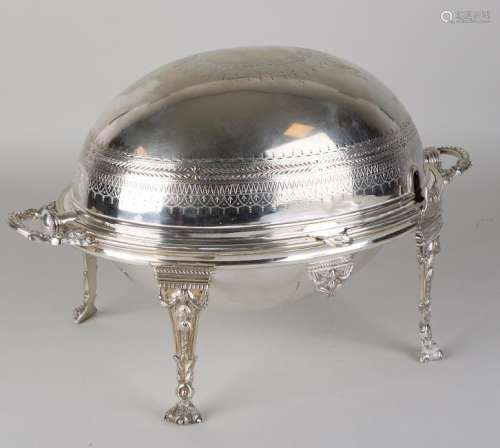 Large old / antique plated caviar dish. Nicely worked,