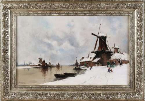 Bears signature H. Cassiers. 20th century. Dutch winter