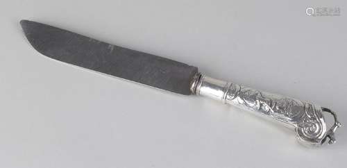 Antique knife with silver handle, 833/000, driven with