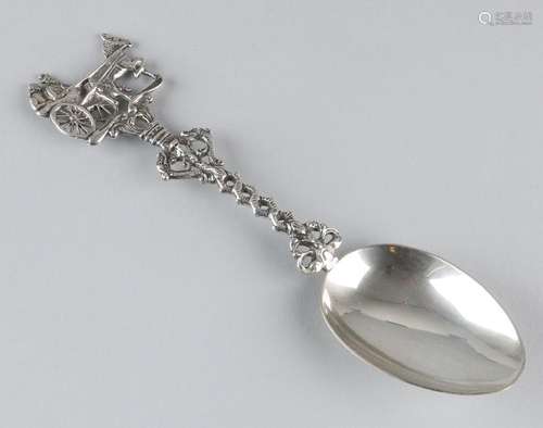 Silver occasional spoon, 835/000, with point tray,