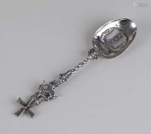 Silver commemorative spoon, 833/000, equipped with a