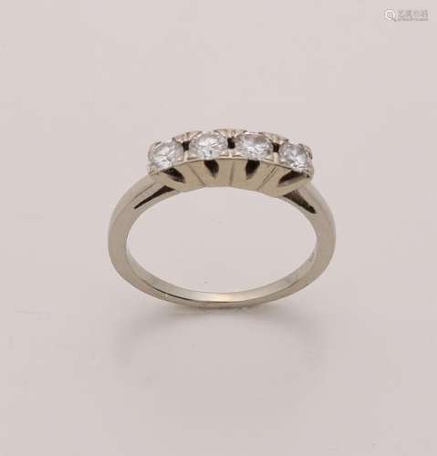 White gold ring, 585/000, with 4 diamonds. Rivering