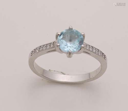 Silver ring, 925/000, with blue topaz, solitaire ring