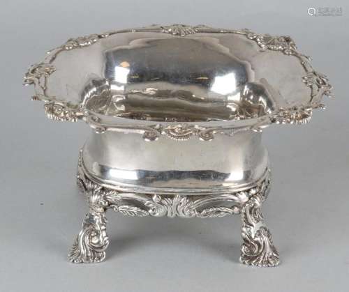 Antique silver sugar bowl, 833/000, square model with